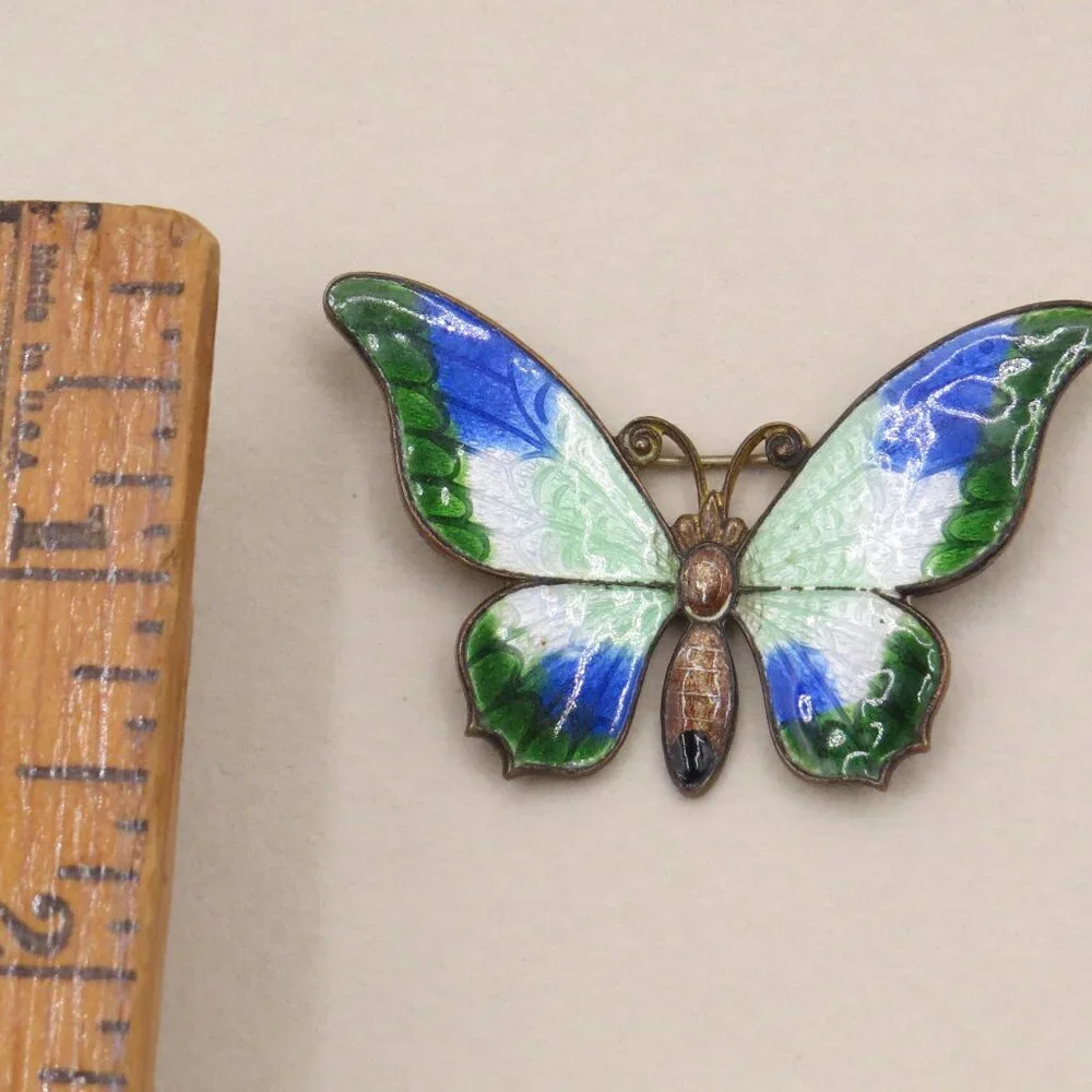 Vintage Enamel Butterfly Brooch Pins Lot of 4